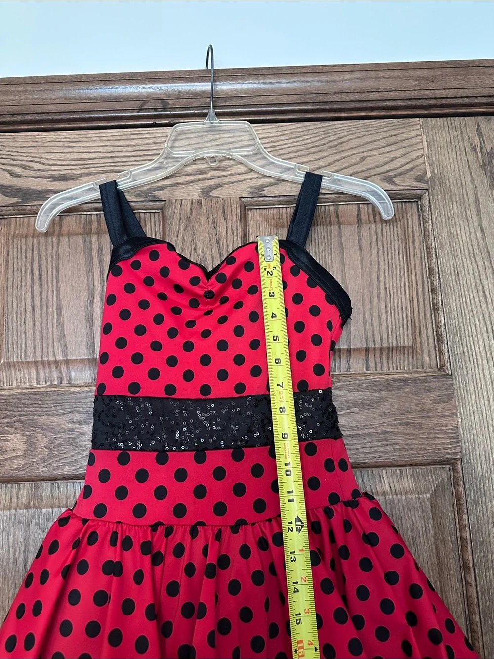 Weissman Red and Black Polka Dot Dance Dress